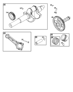 Crankshaft Group Diagram and Parts List for 540477-0130-B5 400000 - 699999 Briggs and Stratton Engine